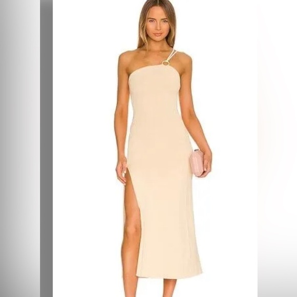 NWT For Love & Lemons||Keisha Maxi Dress in Tan, Size Large - Picture 4 of 13